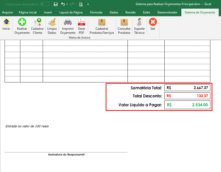Planilha Excel Para Gerar Orçamentos E Relatórios Loja Planilhas Vba 7492