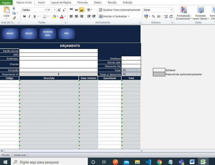 Controle de Vendas com Estoque e Geração de Recibos em Excel - Imagem 4