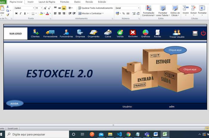 Controle de Vendas com Estoque e Geração de Recibos em Excel